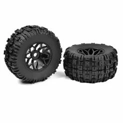 Corally Off-Road 1/8 MT Tires Mud Claws Glued On Black Rims