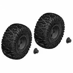 Corally Tire And Rim Set - Truck - Black Rims - 1 Pair