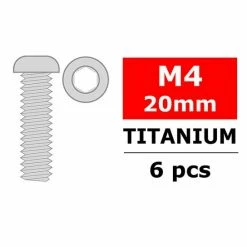 Corally Titanium Screws M4 X 20mm Hex Button Head 6