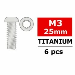 Corally Titanium Screws M3 X 25mm - Hex Button Head -